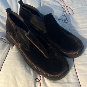 Donald Pilnar Brown Velvet Loafers